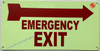 Photoluminescent EMERGENCY EXIT WITH ARROW Right/GLOW IN THE DARK EMERGENCY EXIT WITH ARROW Right Photoluminescent EMERGENCY EXIT WITH ARROW Right/GLOW IN THE DARK EMERGENCY EXIT WITH ARROW Right