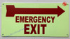 Photoluminescent EMERGENCY EXIT WITH ARROW Right/GLOW IN THE DARK EMERGENCY EXIT WITH ARROW Right Fire Deparment Sign Photoluminescent EMERGENCY EXIT WITH ARROW Right/GLOW IN THE DARK EMERGENCY EXIT WITH ARROW Right Fire Deparment Sign