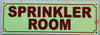 Photoluminescent SPRINKLER ROOM/GLOW IN THE DARK SPRINKLER ROOM Safety Sign Photoluminescent SPRINKLER ROOM/GLOW IN THE DARK SPRINKLER ROOM Safety Sign