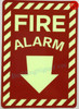 FIRE ALARM ARROW DOWN Hotel Sign
