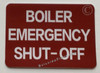 Boiler Emergency Shut-Off Sticker Safety Sign Boiler Emergency Shut-Off Sticker Safety Sign