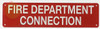 FIRE DEPARTMENTCONNECTION, FDC SMALL Fire Safety Safety Sign FIRE DEPARTMENTCONNECTION, FDC SMALL Fire Safety Safety Sign