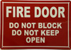FIRE DOOR DO NOT BLOCK Dob Sign FIRE DOOR DO NOT BLOCK Dob Sign