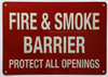 Fire And Or Smoke Barrier Protect All Openings Sign