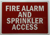 Fire Alarm And Sprinkler Access Fire Deparment Sign Fire Alarm And Sprinkler Access Fire Deparment Sign