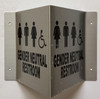 Corridor Gender neutral restroom-Gender neutral restroom Hallway Safety Sign Corridor Gender neutral restroom-Gender neutral restroom Hallway Safety Sign
