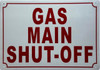 GAS MAIN SHUT-OFF Hotel Sign GAS MAIN SHUT-OFF Hotel Sign