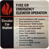 Fire or emergency elevator operation Sign Fire or emergency elevator operation Sign