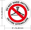 DO NOT HANG ANYTHING ON FIRE SPRINKLERS decal Sticker Hotel Sign DO NOT HANG ANYTHING ON FIRE SPRINKLERS decal Sticker Hotel Sign