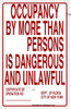 Occupancy NYC Safety Sign Occupancy NYC Safety Sign