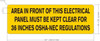 Area In Front Of This Electrical Panel Must Be Kept Clear For 36 Inch Buildign Sign