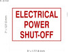 ELECTRICAL POWER SHUT OFF Decal/STICKER Safety Sign ELECTRICAL POWER SHUT OFF Decal/STICKER Safety Sign