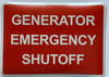 GENERATOR EMERGENCY SHUT-OFF Decal/STICKER GENERATOR EMERGENCY SHUT-OFF Decal/STICKER