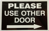 Please Use Other Door Left AND Right Arrow Sticker Set Buildign Sign Please Use Other Door Left AND Right Arrow Sticker Set Buildign Sign