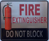 FIRE EXTINGUISHER DO NOT BLOCK SILVER Hotel Sign