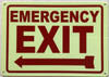 EMERGENCY EXIT LEFT ARROW Buildign Sign
