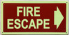 Fire Escape Arrow Right Safety Sign