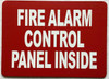 FIRE ALARM CONTROL PANEL INSIDE Fire Deparment Sign FIRE ALARM CONTROL PANEL INSIDE Fire Deparment Sign
