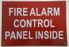 FIRE ALARM CONTROL PANEL INSIDE Fire Deparment Sign