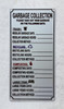 GARBAGE COLLECTION  Safety Sign GARBAGE COLLECTION  Safety Sign