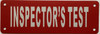 Inspector's test Sign Inspector's test Sign