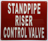STANDPIPE RISER CONTROL VALVE Safety Sign STANDPIPE RISER CONTROL VALVE Safety Sign