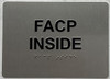 FACP INSIDE - FIRE ALARM CONTROL PANEL INSIDE Raised letters & Grade 2 Braille - Includes Red Adhesive pad for Easy Installation Fire Deparment Sign