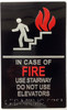 IN CASE OF FIRE USE STAIRWAY DO NOT USE ELEVATOR Raised letters & Grade 2 Braille - Includes Red Adhesive pad for Easy Installation Fire Deparment Sign