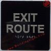EXIT RAMP Raised letters & Grade 2 Braille - Includes Red Adhesive pad for Easy Installation Fire Deparment Sign