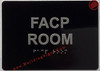 FACP ROOM - FIRE ALARM CONTROL PANEL ROOM  Raised letters & Grade 2 Braille - Includes Red Adhesive pad for Easy Installation