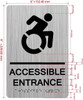 ACCESSIBLE ENTRANCE with Raised letters/Image & Grade 2 Braille - Includes Red Adhesive pad for Easy Installation Hotel Sign ACCESSIBLE ENTRANCE with Raised letters/Image & Grade 2 Braille - Includes Red Adhesive pad for Easy Installation Hotel Sign