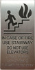 In case of fire use stairway do not use elevator with Raised letters/Image & Grade 2 Braille - Includes Red Adhesive pad for Easy Installation Sign In case of fire use stairway do not use elevator with Raised letters/Image & Grade 2 Braille - Includes Red Adhesive pad for Easy Installation Sign