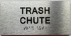 TRASH CHUTE  with Raised letters/Image & Grade 2 Braille - Includes Red Adhesive pad for Easy Installation TRASH CHUTE  with Raised letters/Image & Grade 2 Braille - Includes Red Adhesive pad for Easy Installation