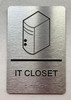 IT CLOSET with Raised letters/Image & Grade 2 Braille - Includes Red Adhesive pad for Easy Installation Sign IT CLOSET with Raised letters/Image & Grade 2 Braille - Includes Red Adhesive pad for Easy Installation Sign