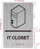 IT CLOSET with Raised letters/Image & Grade 2 Braille - Includes Red Adhesive pad for Easy Installation Safety Sign IT CLOSET with Raised letters/Image & Grade 2 Braille - Includes Red Adhesive pad for Easy Installation Safety Sign