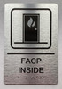FACP INSIDE with Raised letters/Image & Grade 2 Braille - Includes Red Adhesive pad for Easy Installation Hotel Sign FACP INSIDE with Raised letters/Image & Grade 2 Braille - Includes Red Adhesive pad for Easy Installation Hotel Sign