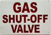 Gas Shut-Off Valve Sign Gas Shut-Off Valve Sign