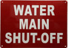 WATER MAIN Shut-OFF WATER MAIN Shut-OFF