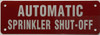 Automatic sprinkler shut-off Sign Automatic sprinkler shut-off Sign