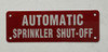 Automatic sprinkler shut-off Safety Sign Automatic sprinkler shut-off Safety Sign
