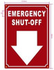 EMERGENCY SHUT-OFF DOWN ARROW Hotel Sign