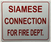 Siamese connection for fire department
