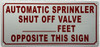 Automatic sprinkler shut-off valve Hotel Sign