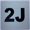 Apartment number 2J Fire Deparment Sign
