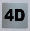 Apartment number 4D Sign