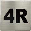Apartment number 4R Fire Deparment Sign