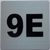Apartment number 9E Fire Deparment Sign