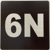 Apartment number 6N signage