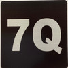 Apartment number 7Q signage