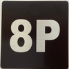 Apartment number 8P sign